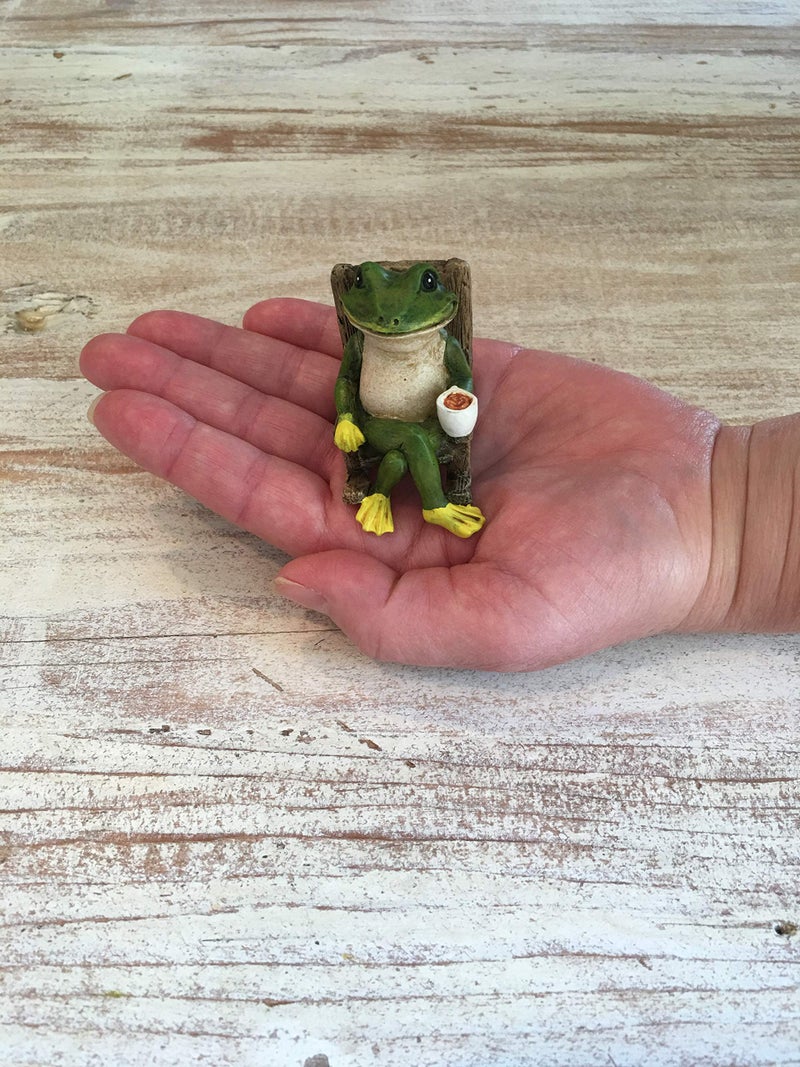 Patio Eden Miniature Frog Garden Statue - 2" Tall - Mini Outdoor Accessory Figurine for Fairy Garden - Image 5